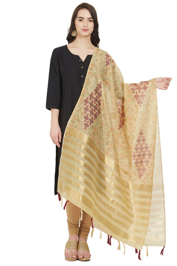 Royal Ethnic Digital Print Cotton Silk Dupatta For Women